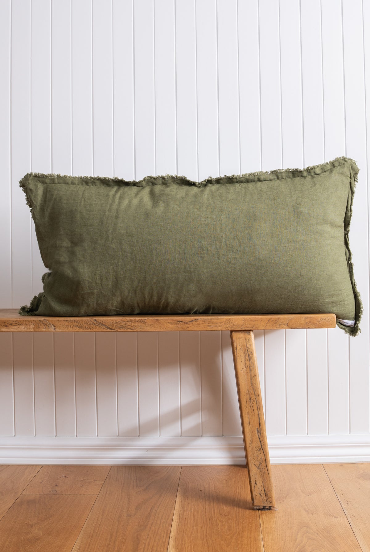 Forest Lifestyle Lumbar Cushion styled on bench