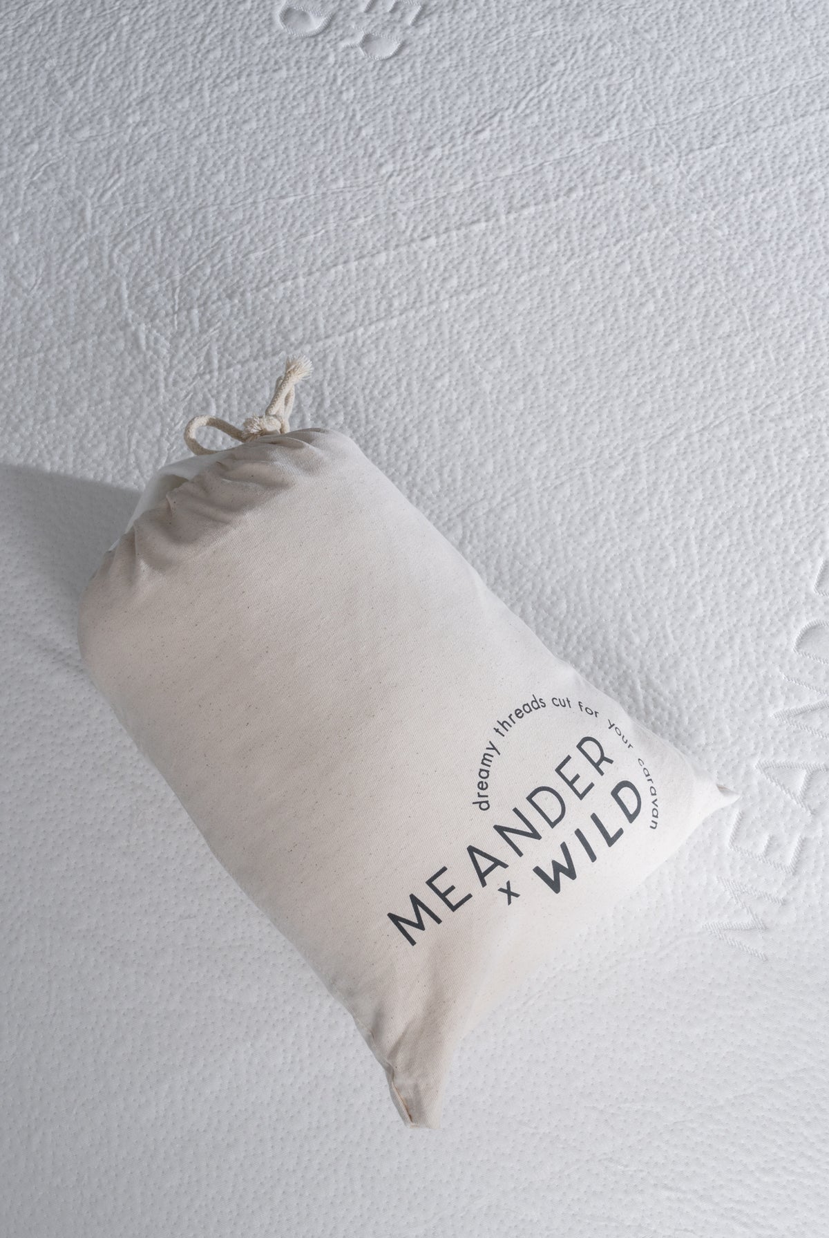 Detail of mattress protector fabric and product bag