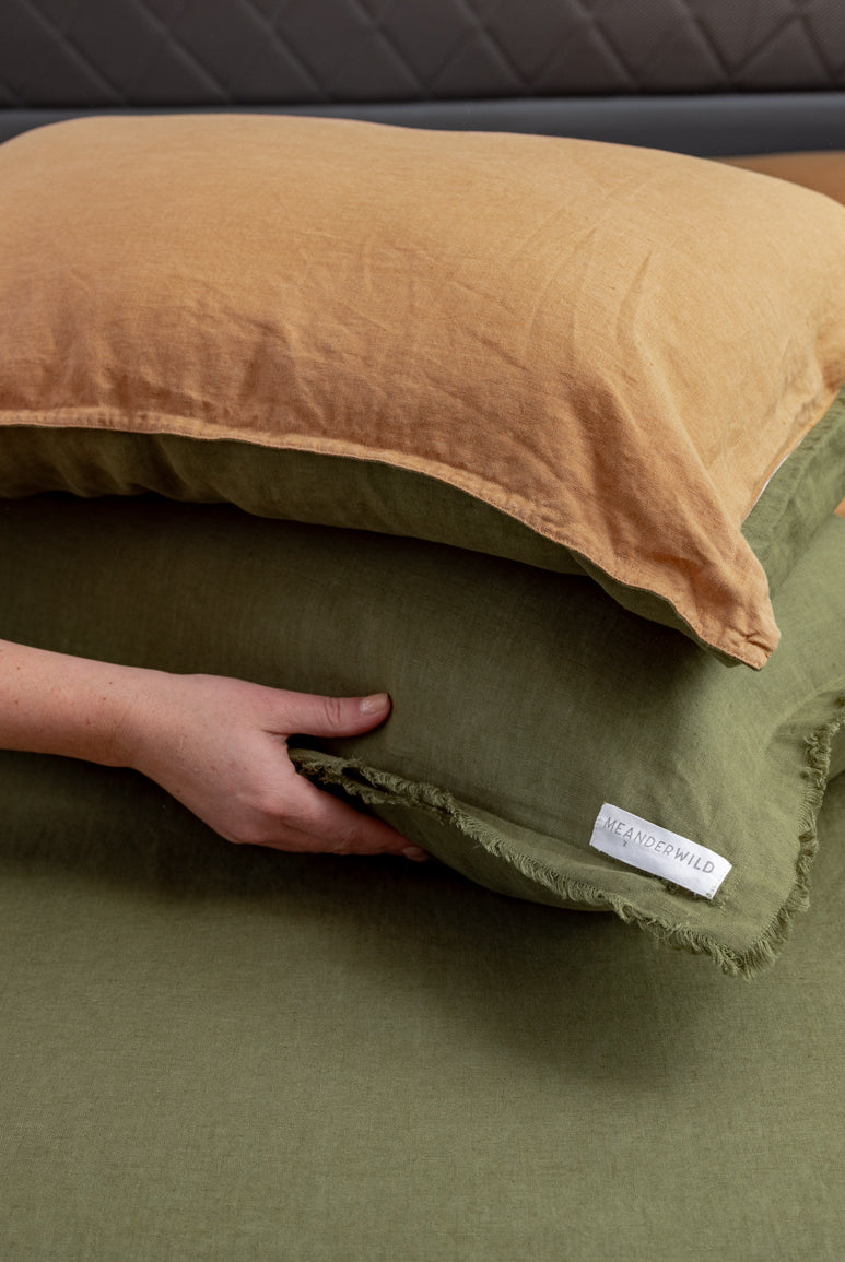 Forest Pillowcase and Lumbar cushion detail