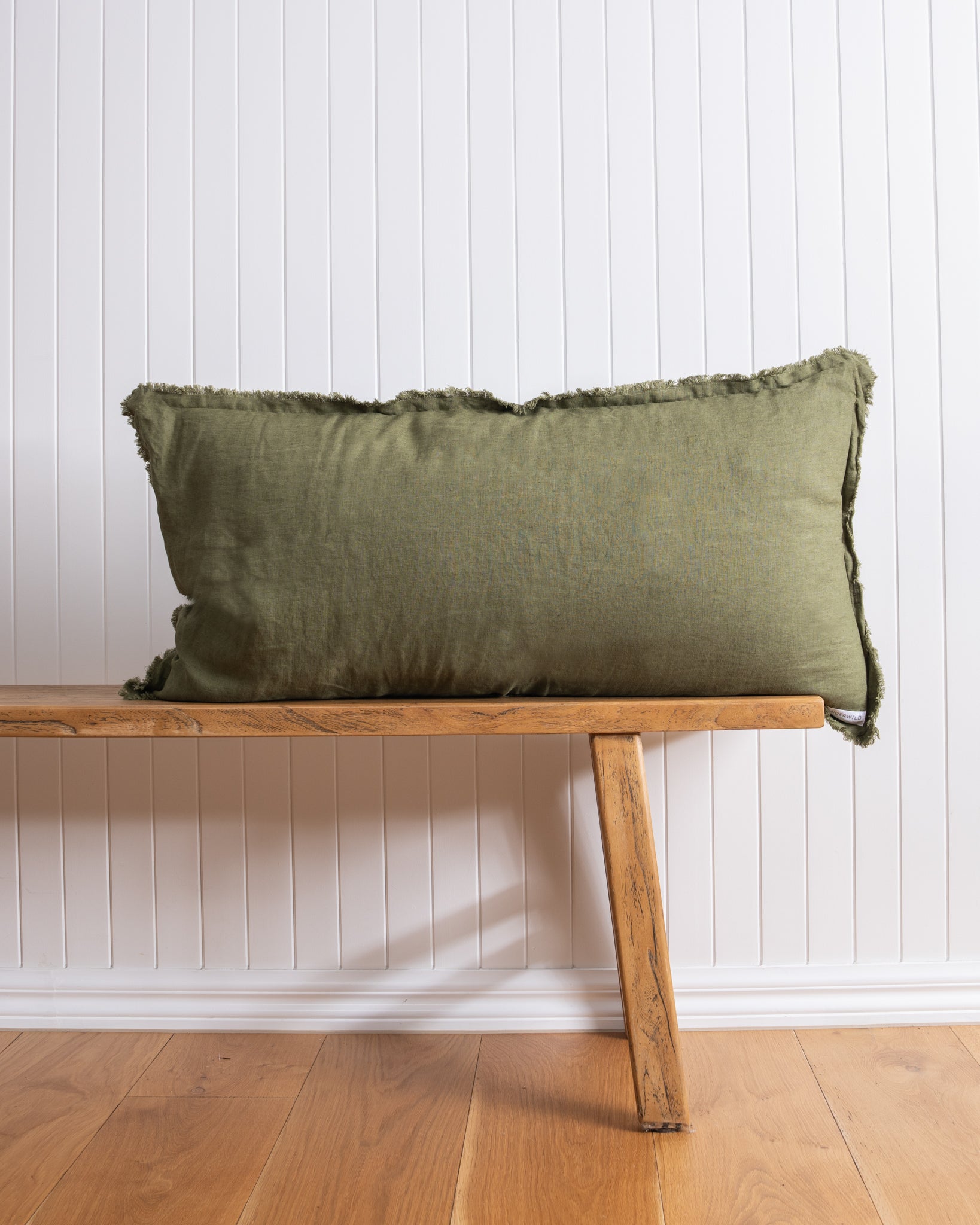 Forest Lifestyle Lumbar Cushion styled on bench