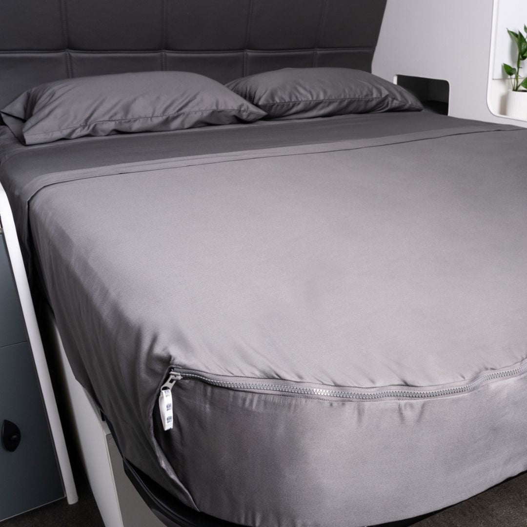 Caravan Sheets by MeanderWild Coal Mine colourway