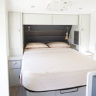 Caravan bed featuring Dune colourway sheets