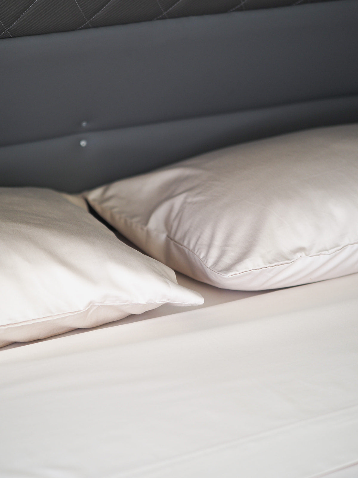 Zoom in of Dune pillowcases in caravan