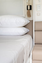 Pillow stack on caravan bed