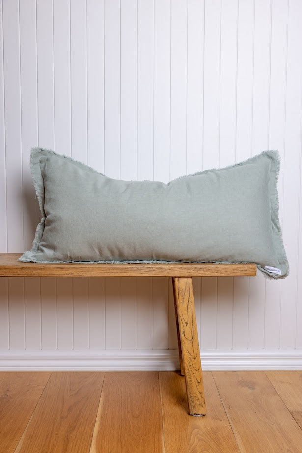Seaglass Lifestyle Lumbar Cushion styled on bench