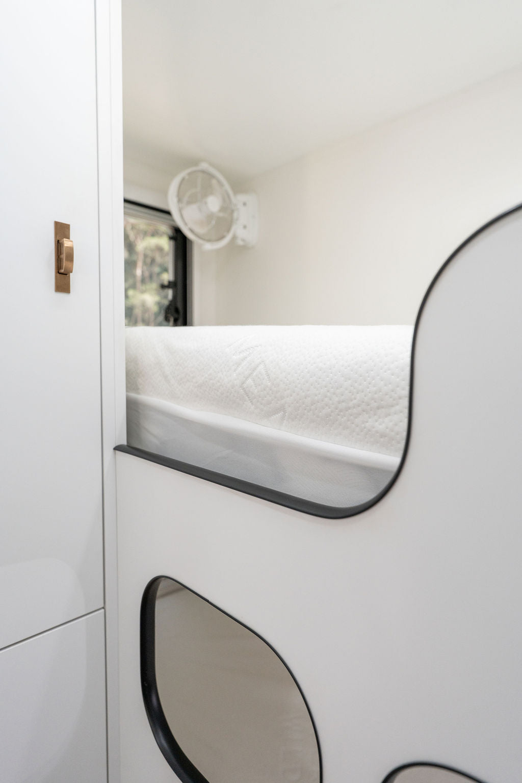 side profile of bunk in caravan