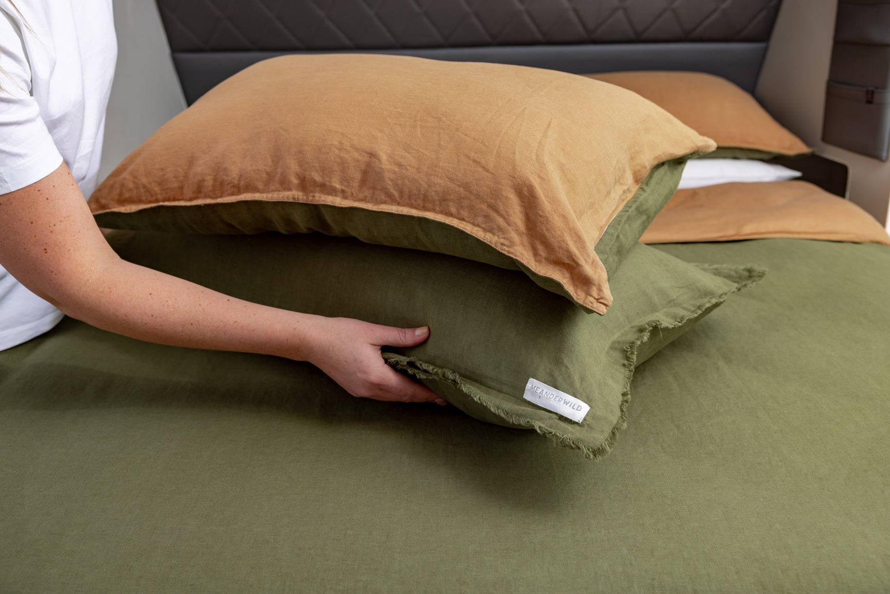 Forest Pillowcase and Lumbar cushion detail 