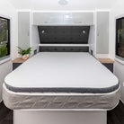 WanderLuxe memory foam mattress topper on a caravan bed